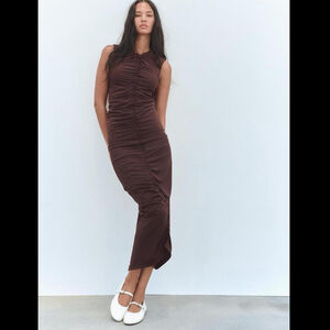 ZARA CENTRAL RUFFLED MIDI DRESS- BRAND NEW WITH TAG- SIZE M